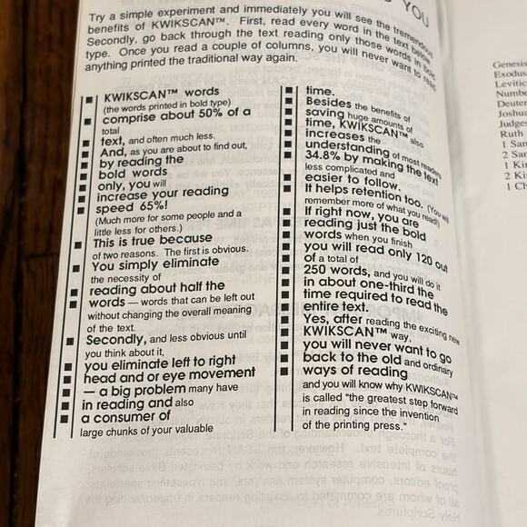 Kwickscan Holy Bible King James Version Copyright 1989 Paperback - Picture 6 of 12